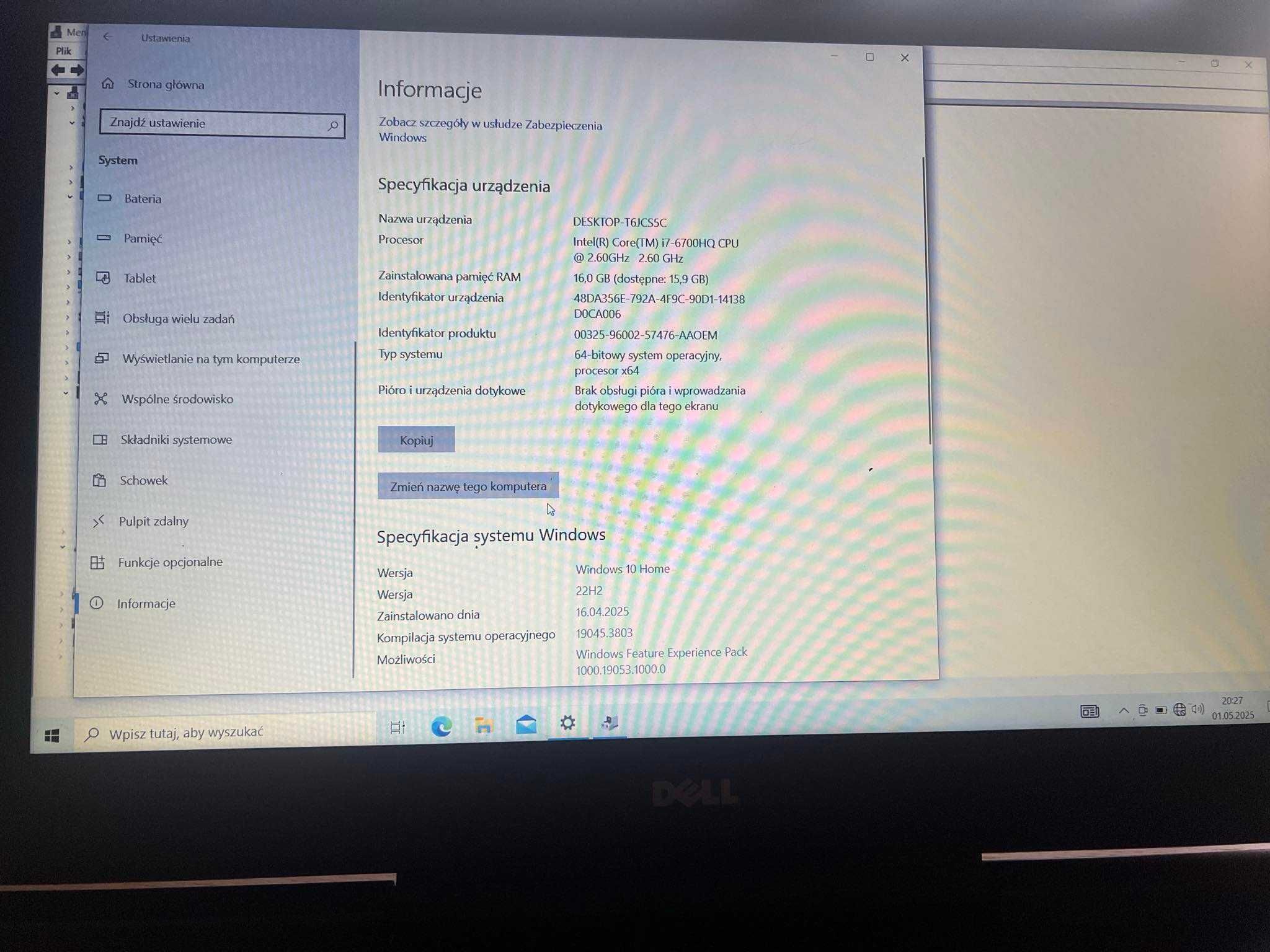 Gamingowy laptop DELL Inspiron 15 Gaming 7566 i7 1TB 16gb Ram GTX960M