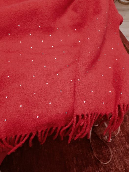 Miękki ciepły kaszmirowy szal koralowy