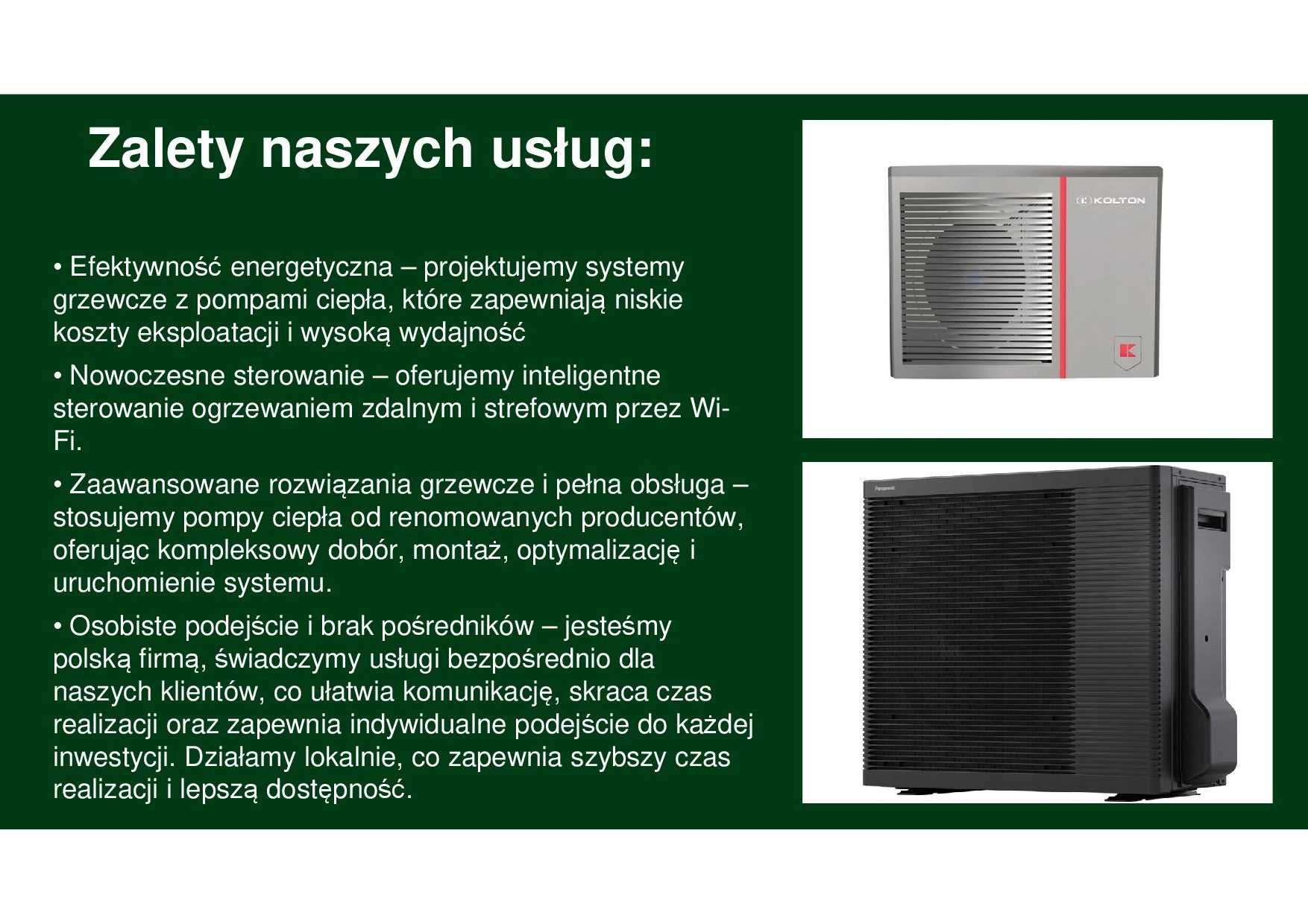Pompa ciepła - Montaż maszynowni, zakup, modernizacja