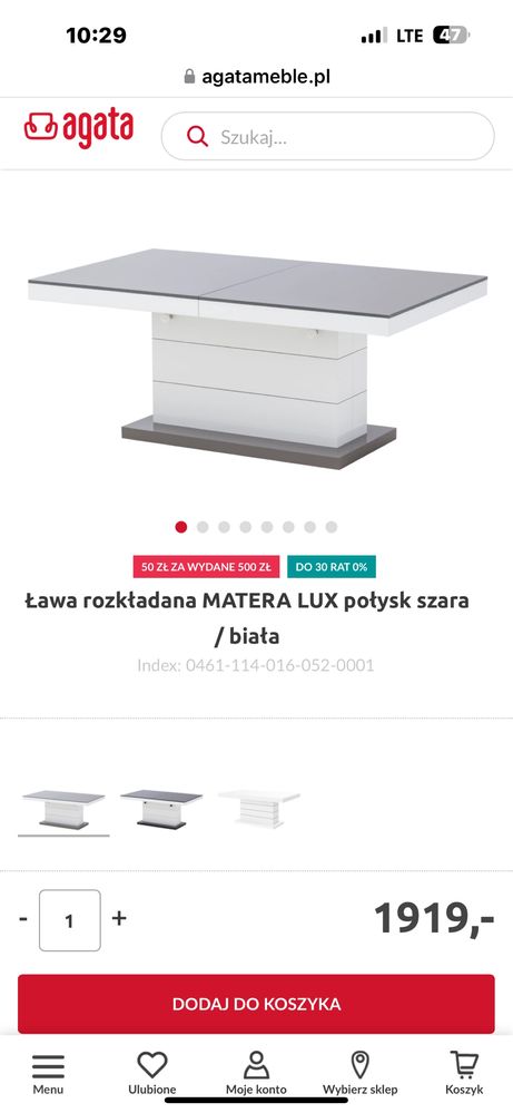 Ława rozkladana, podnoszona