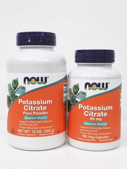 Калій цитрат Now Foods, 99 мг, 100 капсул / 340 г