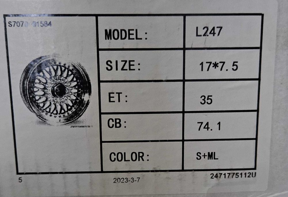 Felgi 17cali BBS Mercedes 123, 126 129 SEC 5x112 ET 35 nr700H
