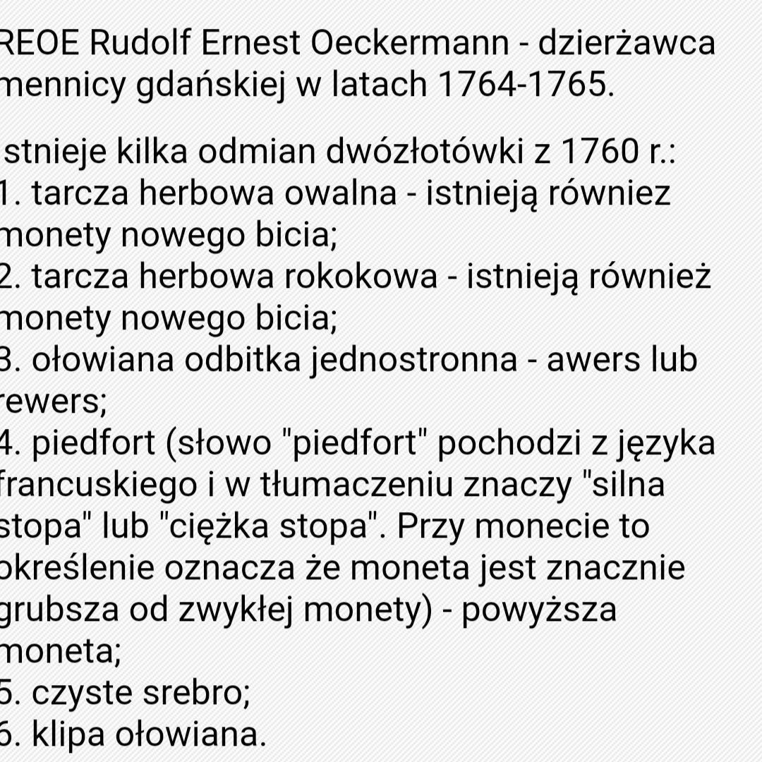 Dwuzłotówka Gdańska 1760r August III Sas Rzadkość R*