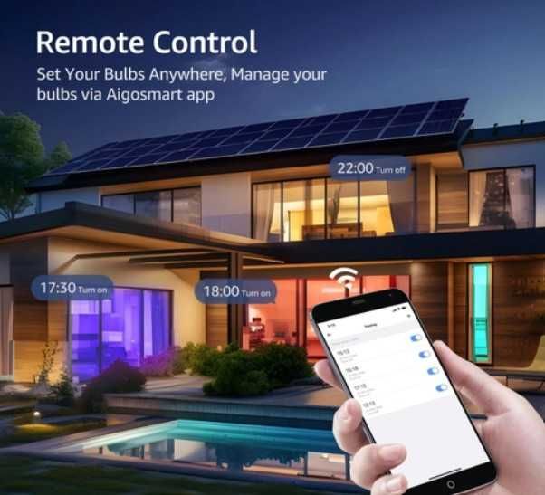 Aigostar Żarówka Smart RGBW E27 G125 LED 4.9W WiFi Kolorowa