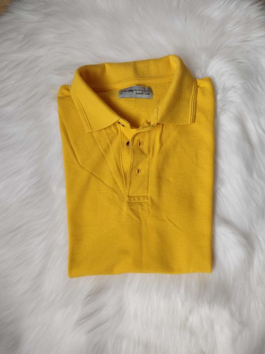 Żółta koszulka męska polo roz. M/L z bawełny