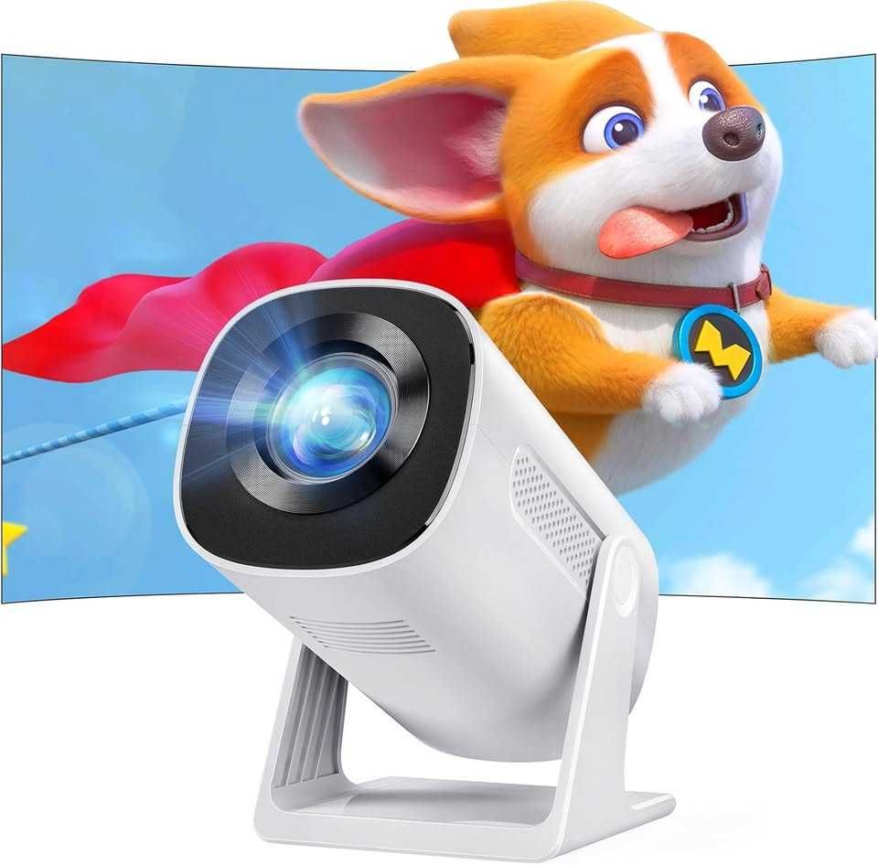 Projetor Portátil 1080P, Rotativo Compatível TV Stick/iOS/Android/USB