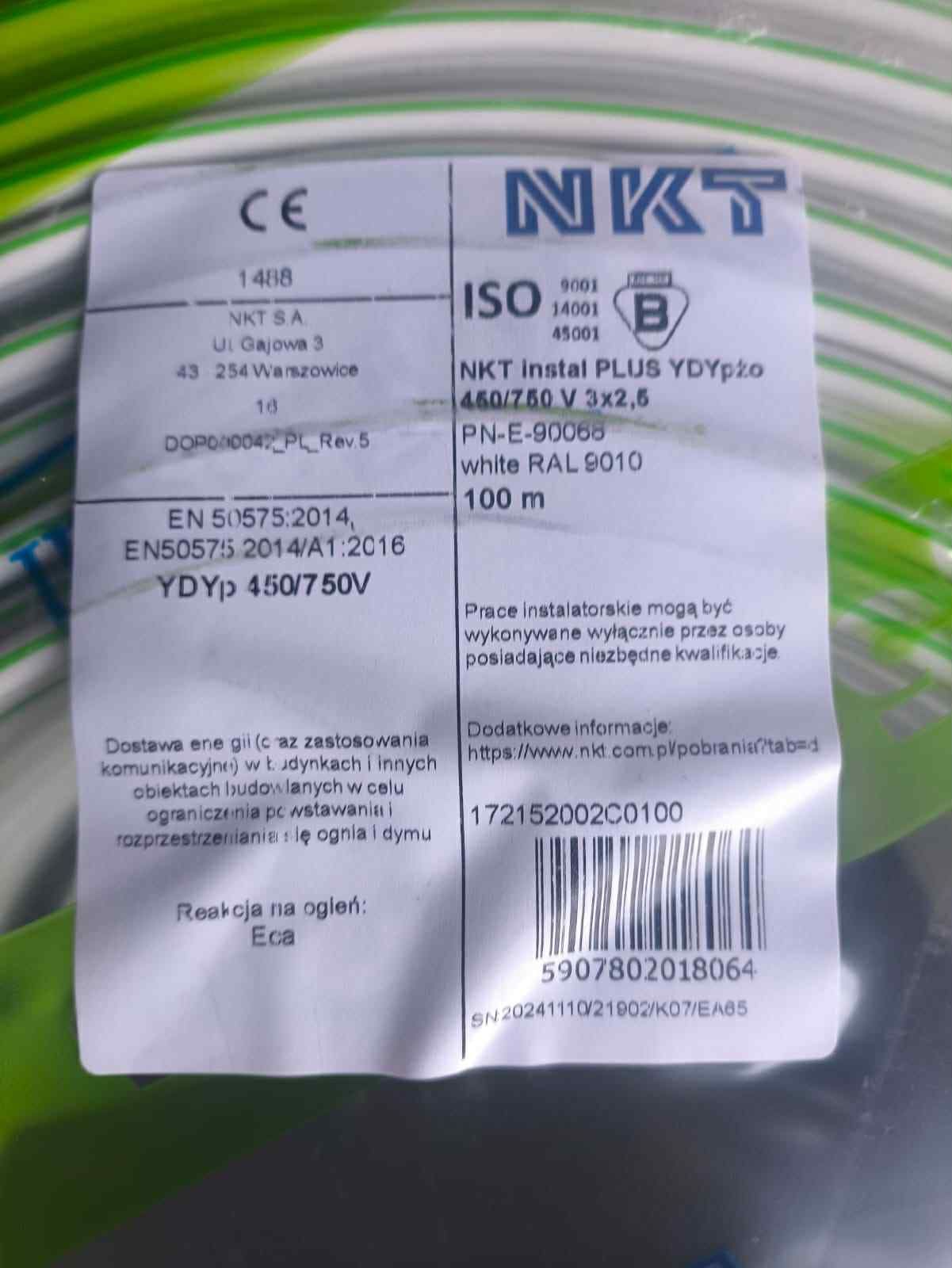 Przewód Ydyp 3x2,5 NKT