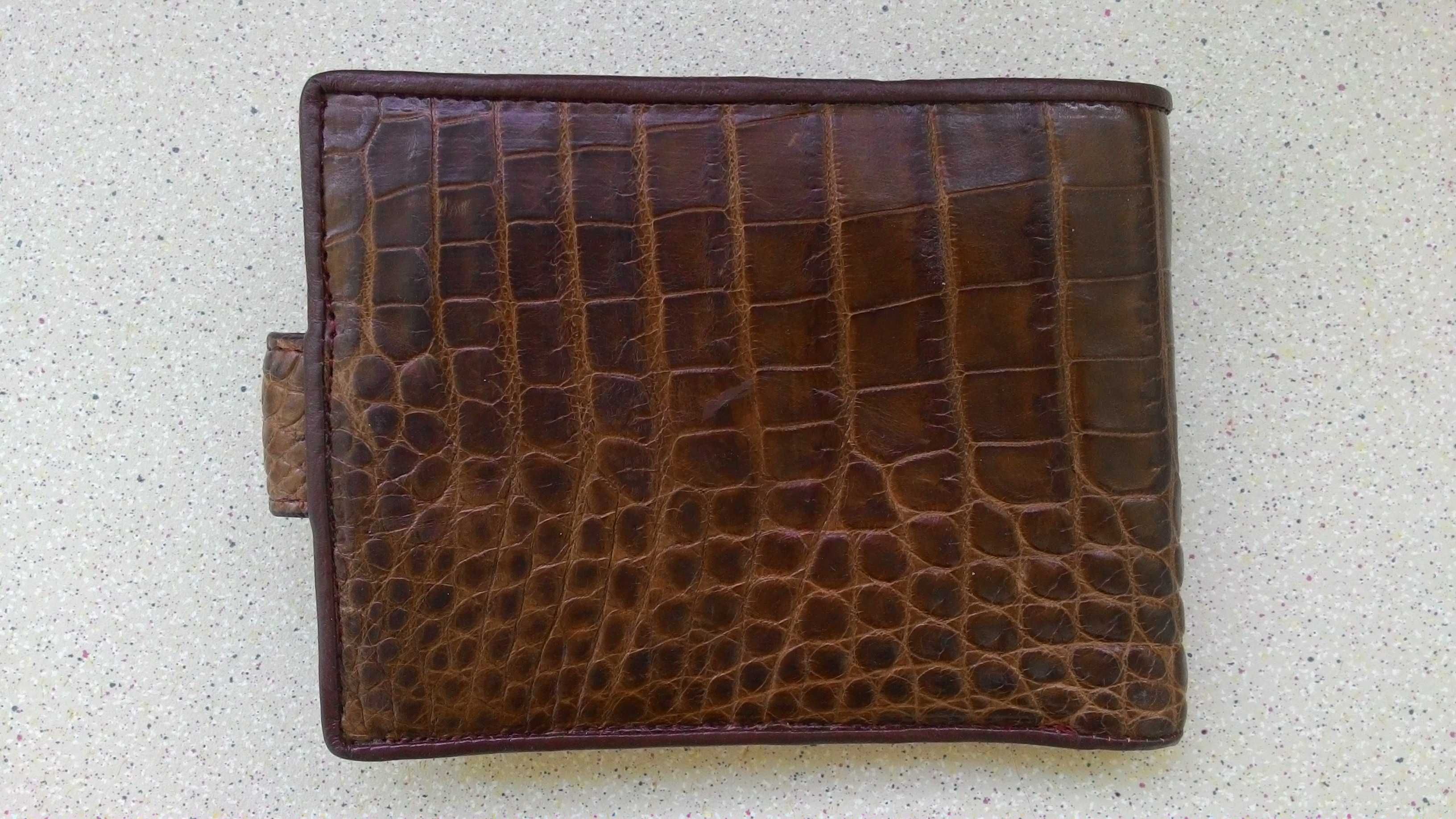 Кошелек мужской портмоне бумажник из кожи крокодила. Две модели