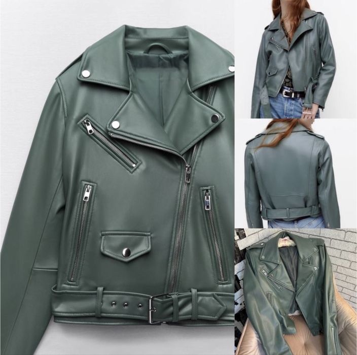 Жіноча куртка Zara зі штучної шкіри / кожанка , косуха