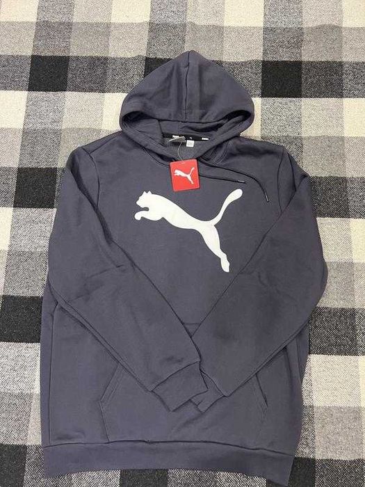 Сіре \ Біле Чоловіче худі puma big cat logo men's hoodie нове оригінал