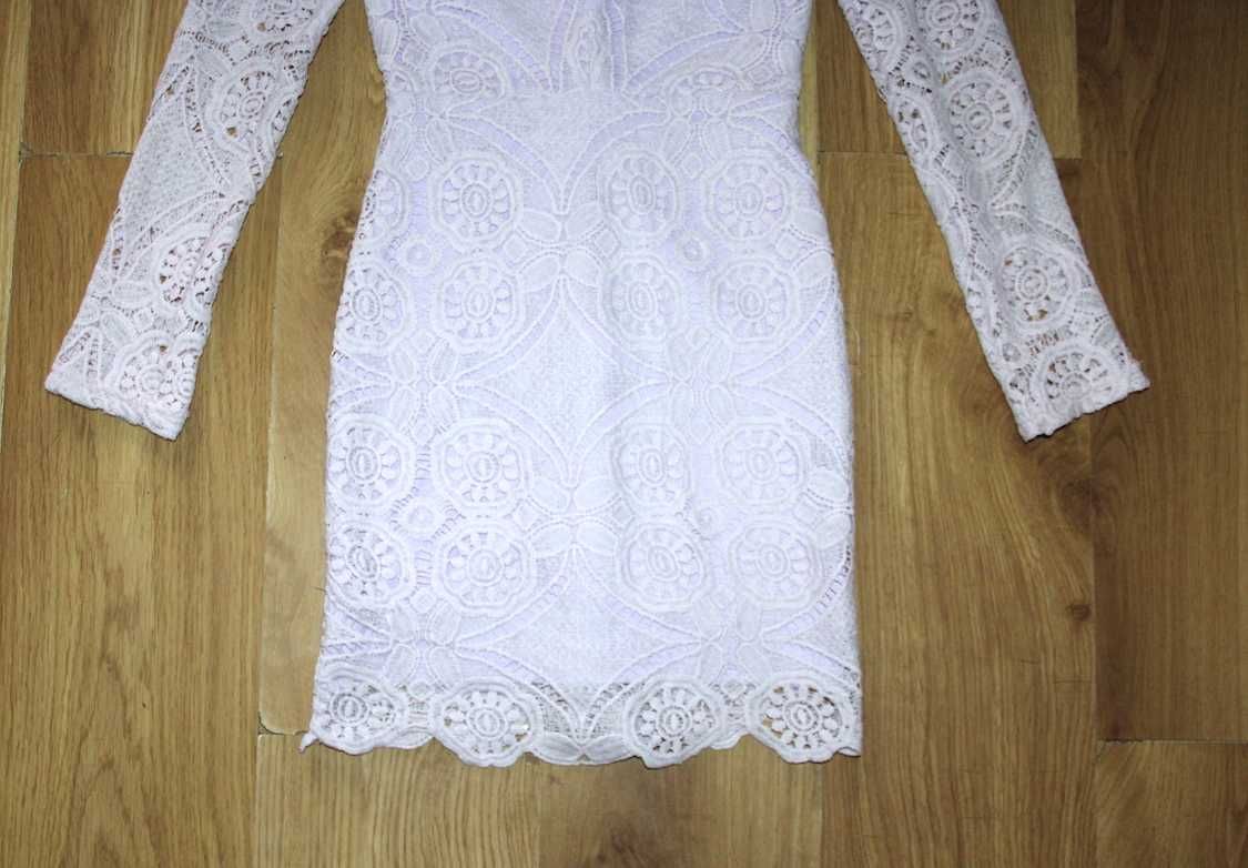 sukienka MISSGUIDED koronka koronkowa 34 xs 36 s fiolet róż fioletowa