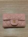 Кошельок гаманець chanel в шкірі ікрі рожевий базовий жіночий номерний