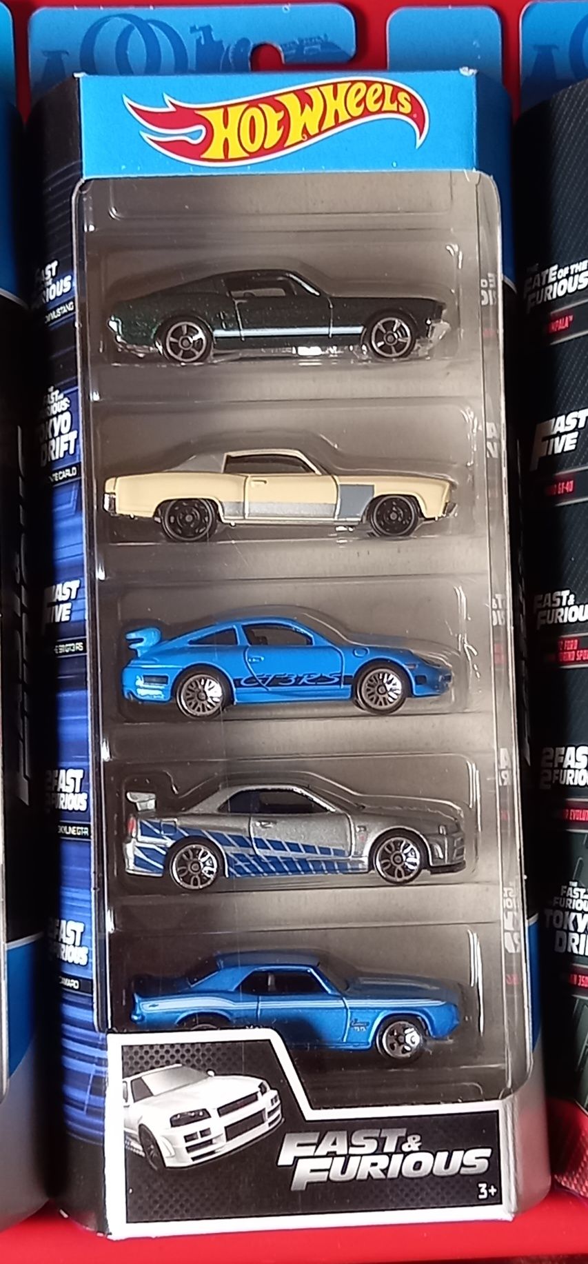 Pack's de 5 miniaturas de coleção fast & furious hot wheels