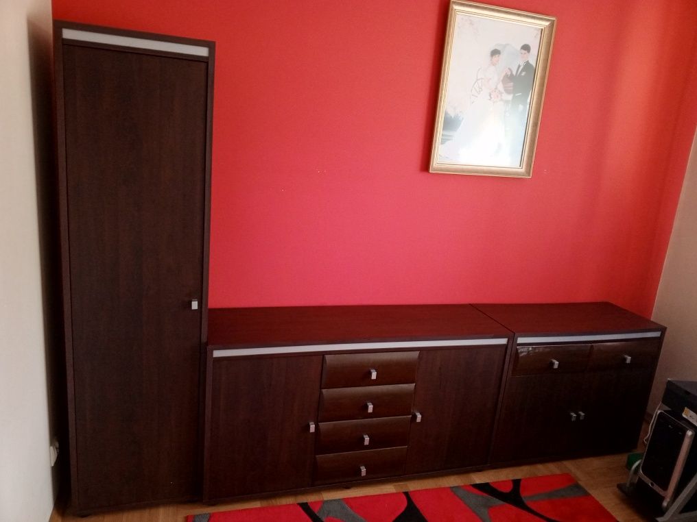 Meble, komplet 3 elementy, wenge