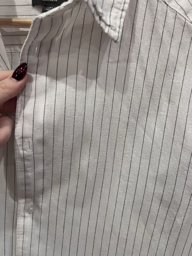 Nowa casualowa koszula męska w paski r. S H&M regular fit