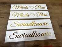 Tablice ślubne, zestaw Młoda Para i Świadkowie