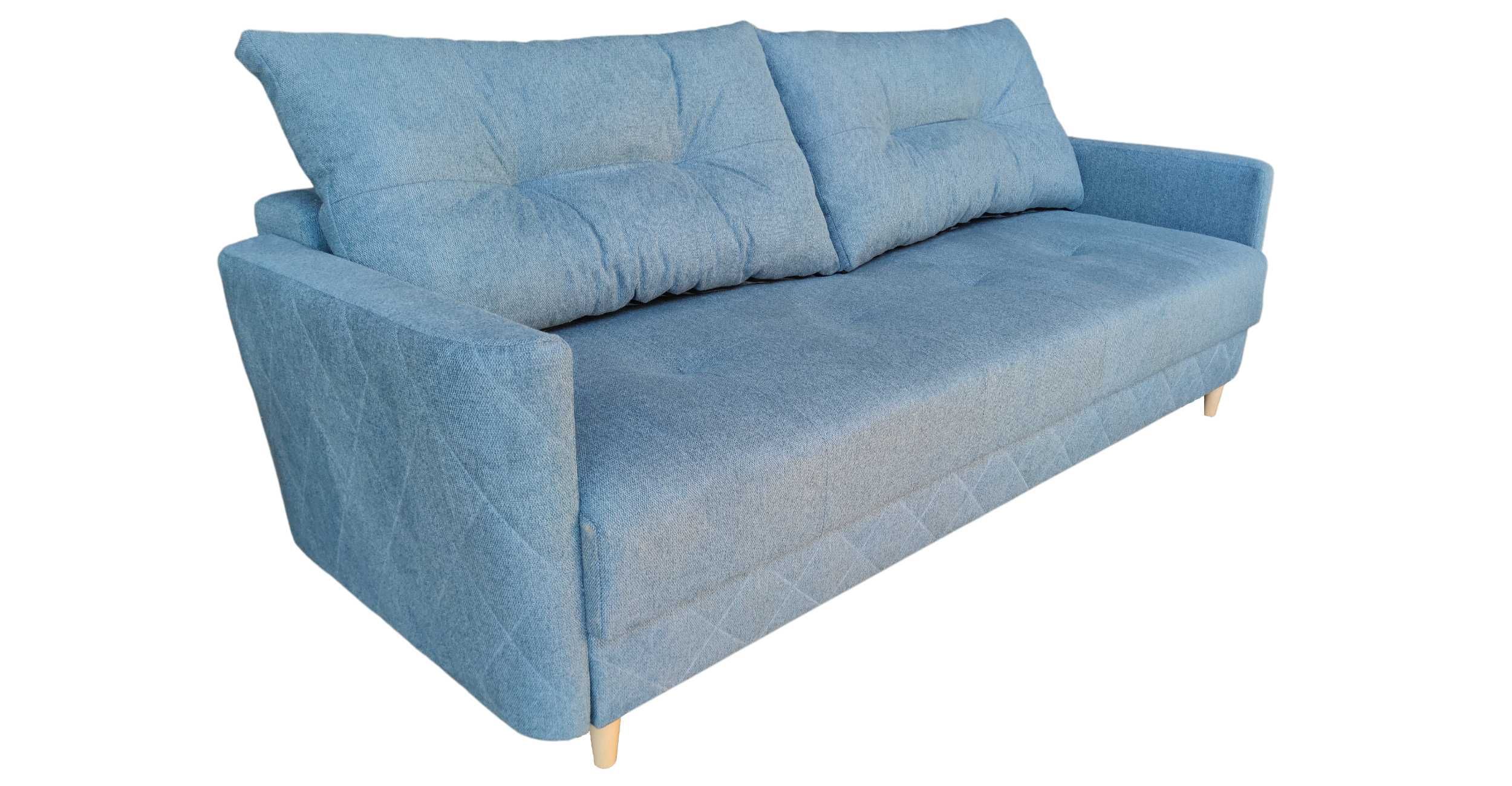 Kanapa Sofa Uszak, 2 x Sprężynowanie ,Pikowany! Skandynawski