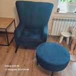 Fotel z pufa BRW granat