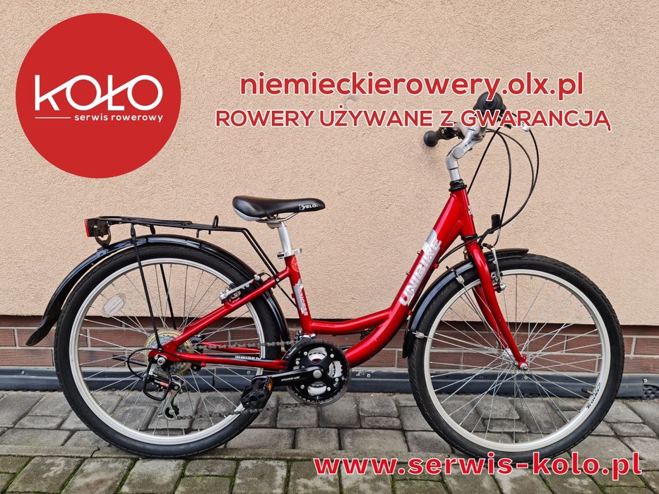 Rower dziecięcy dziewczęcy UNIBIKE koła 24 SHIMANO aluminium rabat