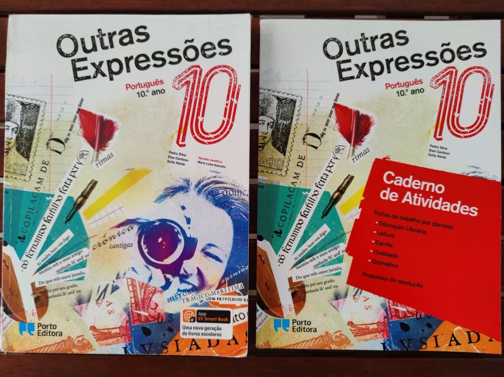 Manual e caderno de atividades de português 10° Ano.