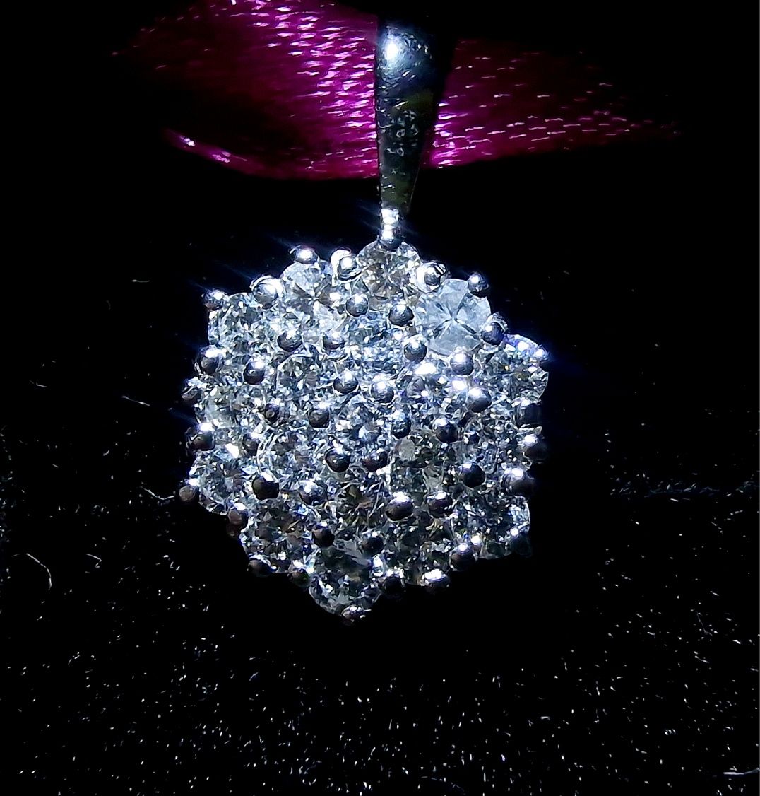 0.66ct Duża Zawieszka wisiorek łańcuszek brylanty diamenty złoto 750