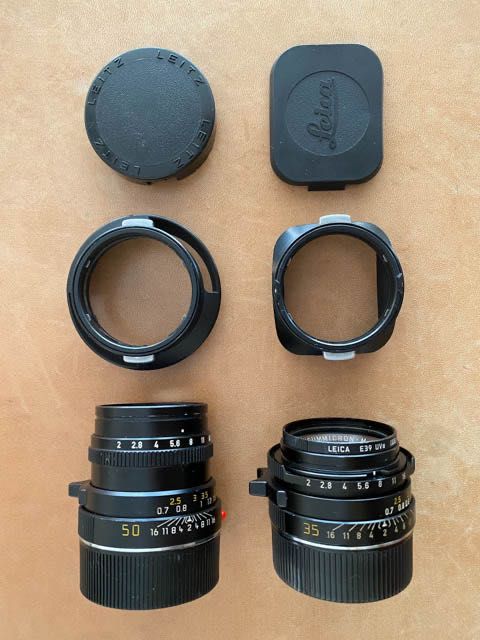 Câmara Leica M6 com lentes de grande qualidade e acessórios