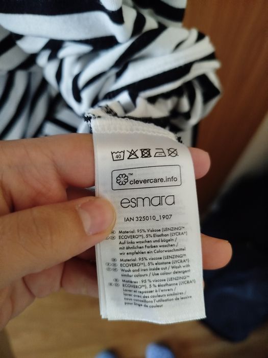 Sukienka damska w paski czarno - biała esmara rozmiar S