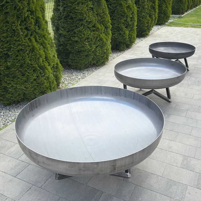 Duże palenisko ogrodowe stalowe Deep 100 cm głęboka misa 3 mm grill