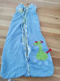 Śpiworek niemowlęcy niebieski z piękną żyrafą ciepły
