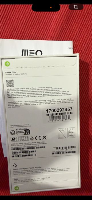 Iphone 17 Pro 256gb Silver selado!