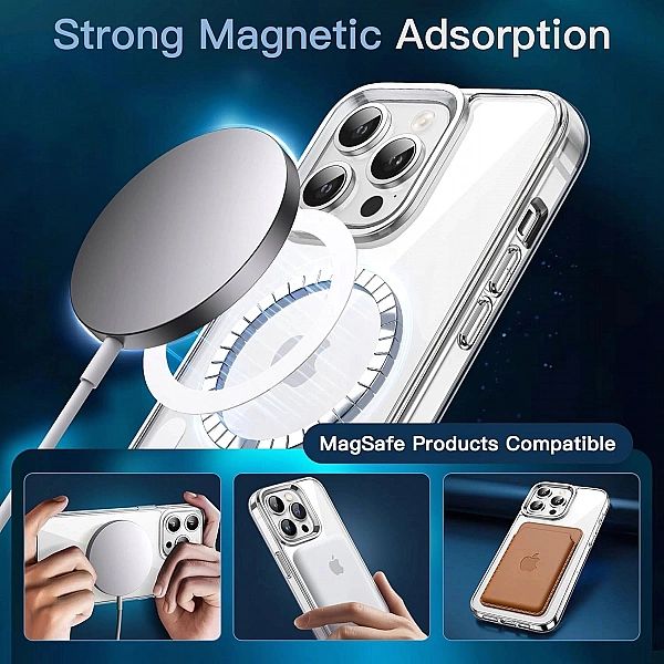 Etui Magnetyczne iPhone 14 Pro 6,1" x2 Szkło Hartowane JETech Przezroc
