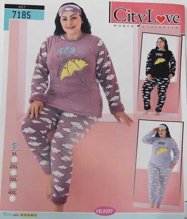 Piżama damska gruba ciepła SOFT polar wygodna XL XXL nowa