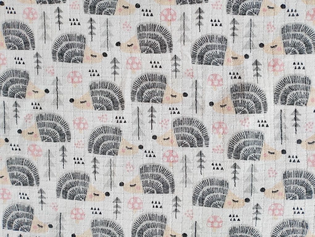 Duża pielucha flanelowa słonik i pielucha tetrowa jeż