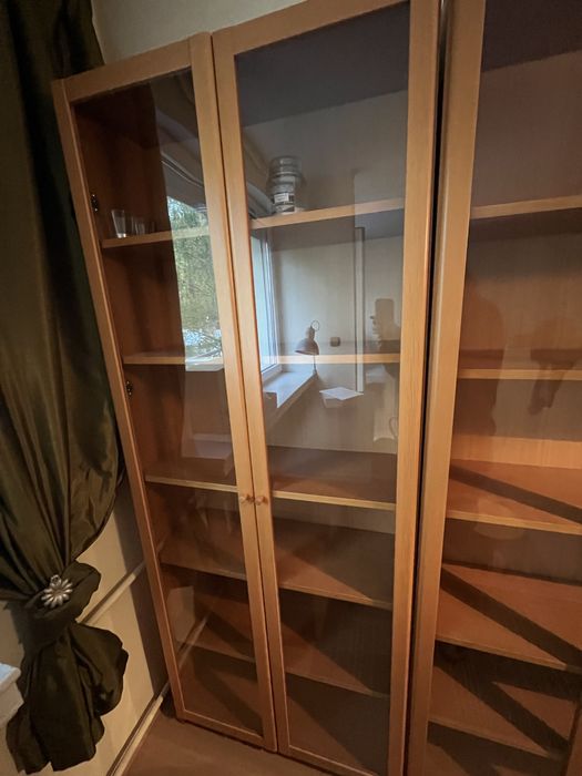 Regal ze szkalnymi drzwiami
