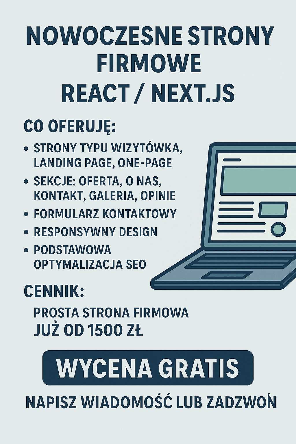 Strona WWW dla twojej firmy - React Next.js
