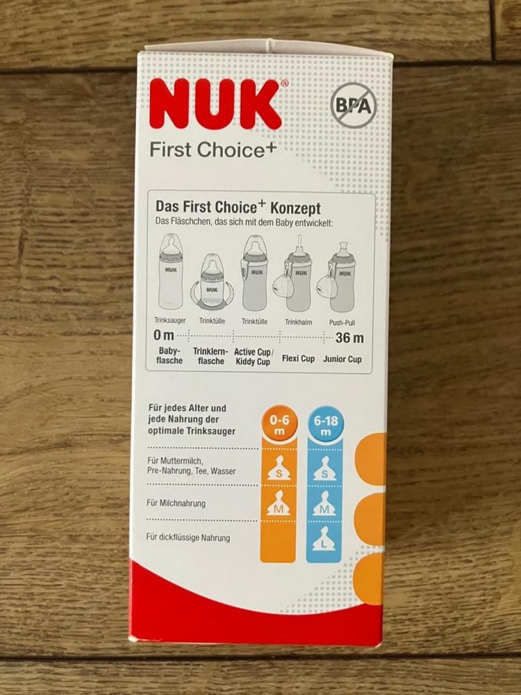 Nowa szklana butelka NUK 120 ml dla niemowląt bez BPA