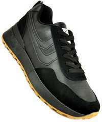 M1366 Czarne Męskie Sportowe BUTY CASUAL RUNNER