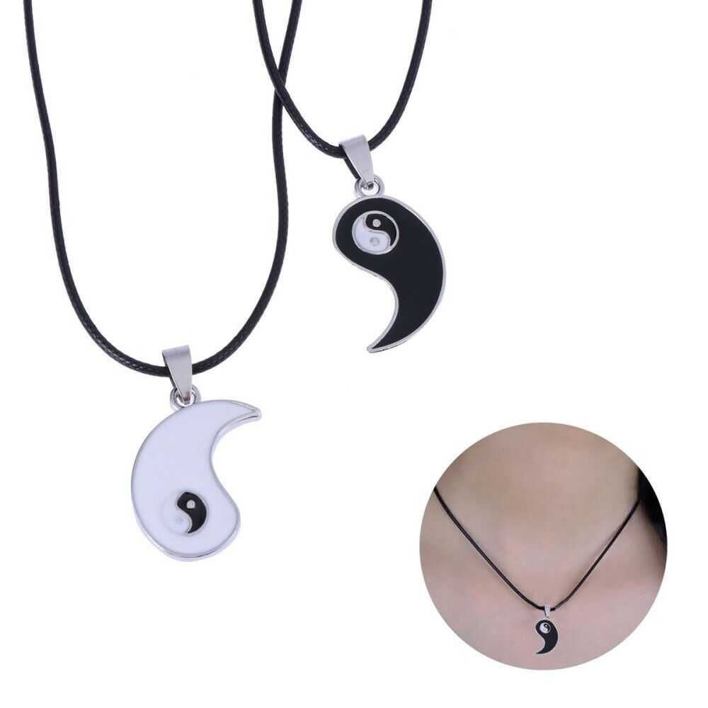 2X colar fio ying yin yang dia dos namorados pendente romantico