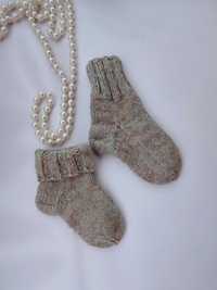 Детские вязаные теплые шерстяные пуховые носки с пухом 12,5-13см