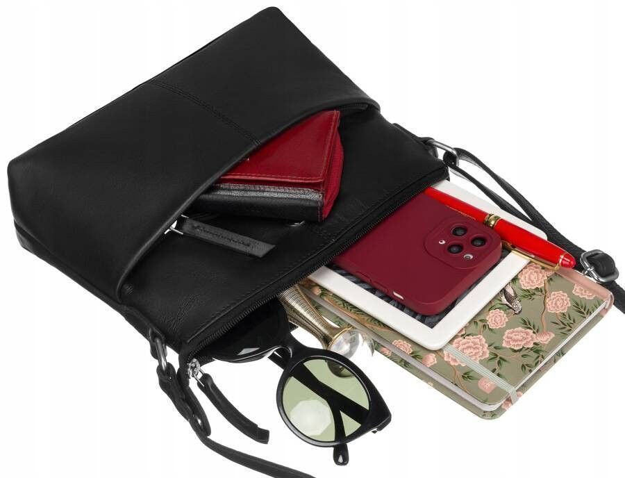 Skórzana, klasyczna listonoszka damska - Peterson