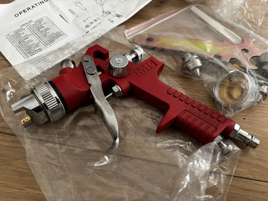 Pistolet lakierniczy Benbow HVLP 1,4 + 1,8 + 2,5 NOWY, nieużywany