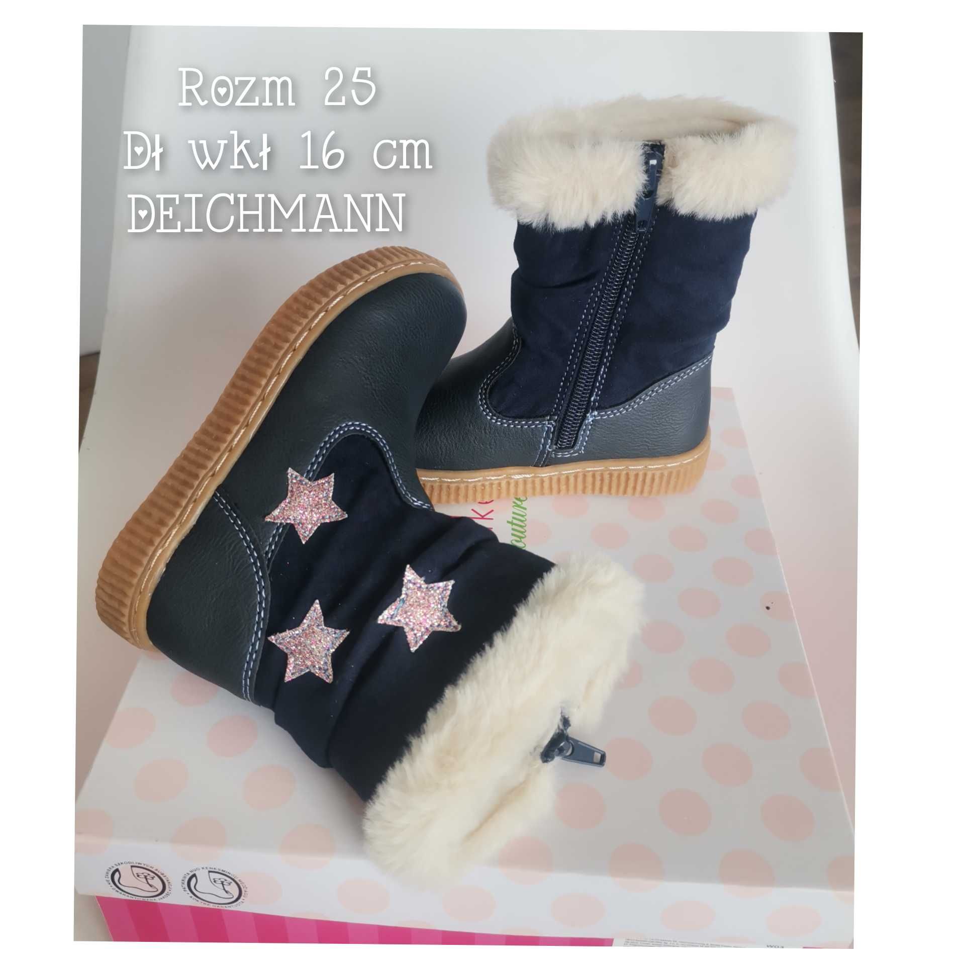 Nowe Botki 25 dł 16 cm kozaki buty 25 botki 25 kozaki Deichmann