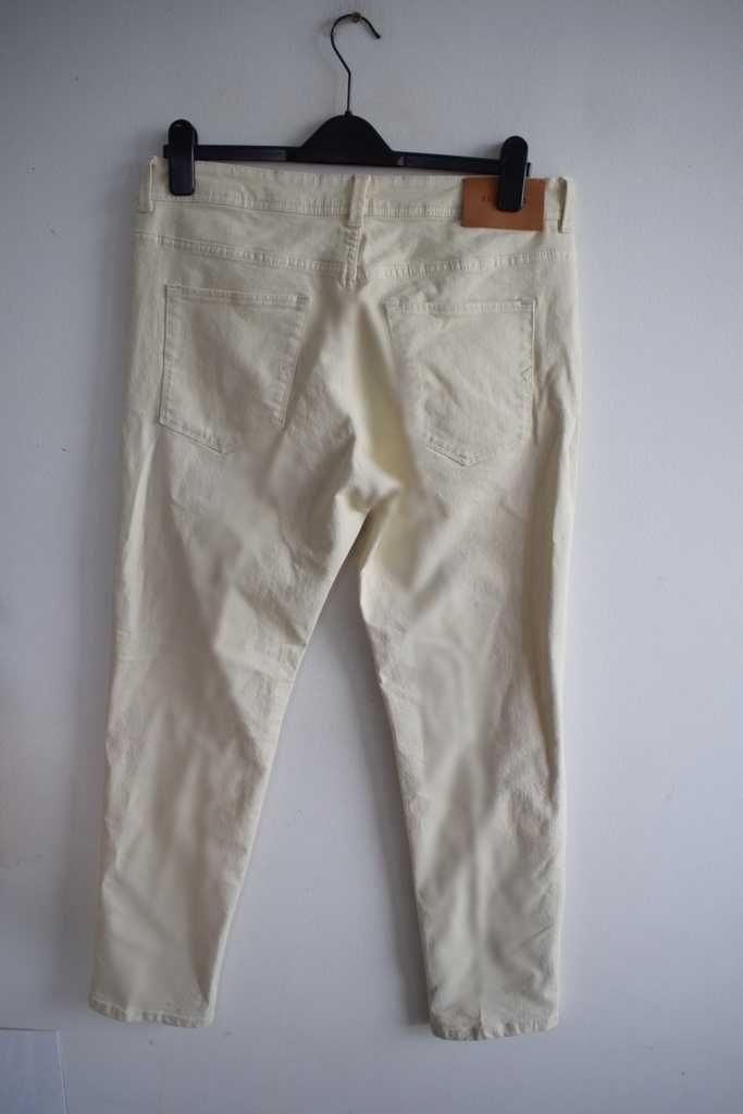 Selected Homme spodnie Jeansy kremowe slim w32 l32 m