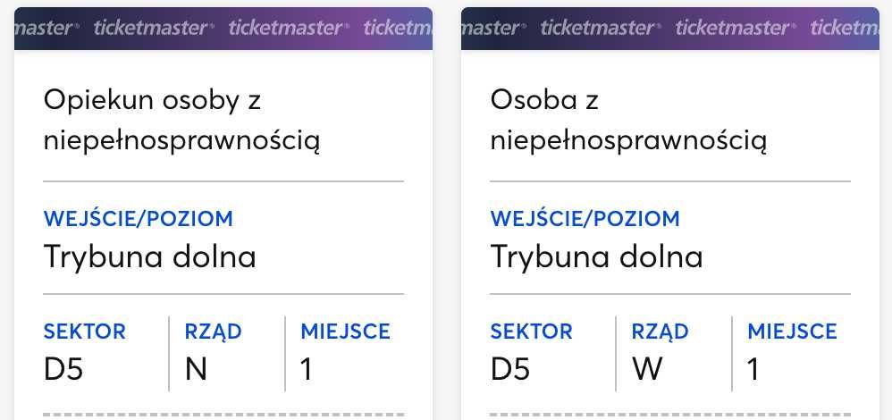 Bilety Metallica - dla osoby na wózku i opiekuna 7.07