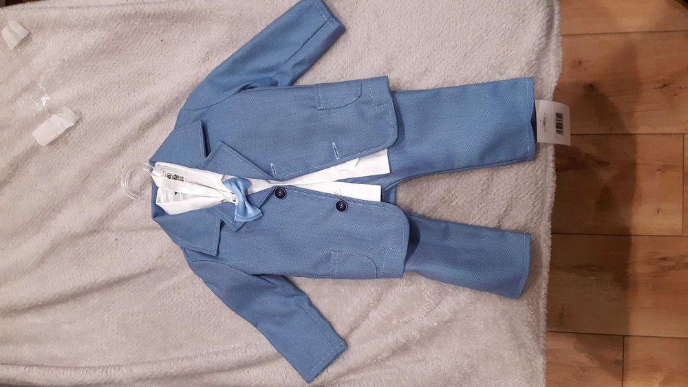 Garnitur niemowlęcy r.68 oraz koszula/muszka na chrzest,Nieużywany!