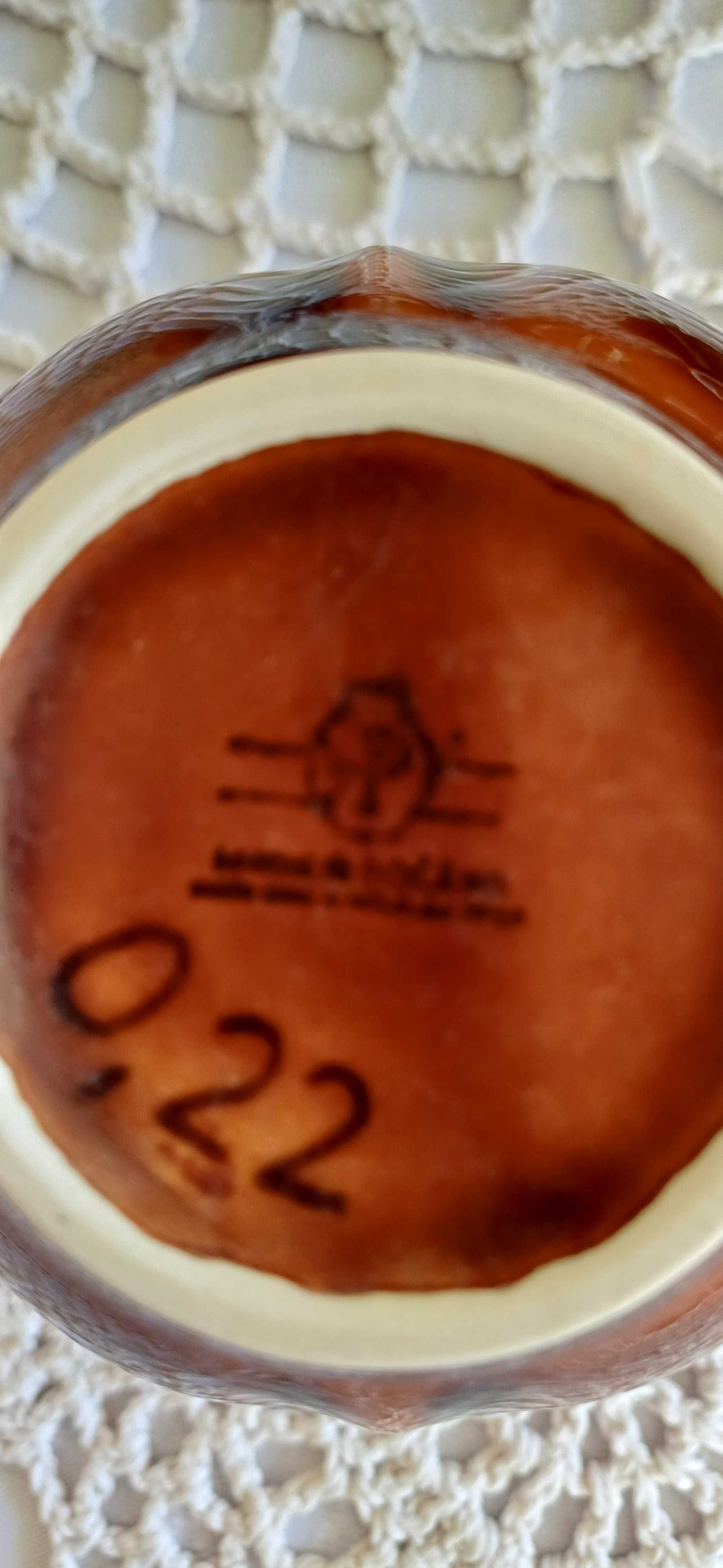 Oryginalny serwis do kawy porcelit, ciemny brąz, lata 70 XX wieku, PRL