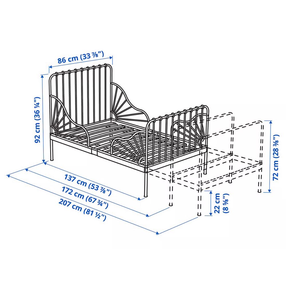 Lóżko dziecięce IKEA MINNEN dno i materac GRATIS