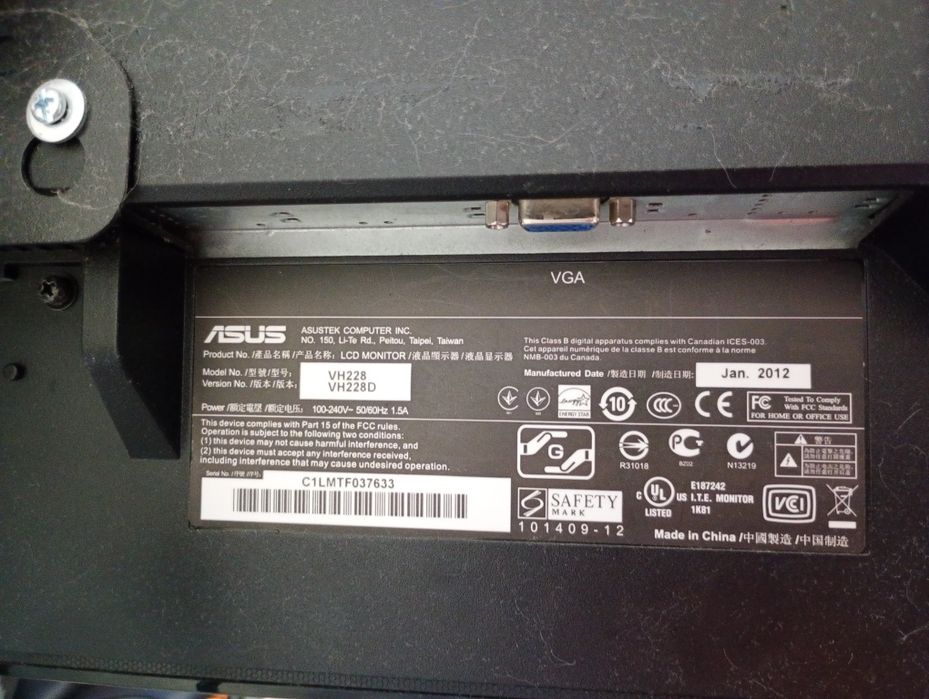 Монитор asus 21.5 дюйма fullhd