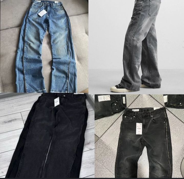 Zara flared zip jeans