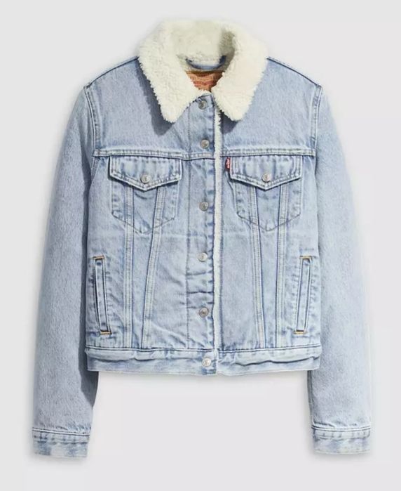 Джинсовая куртка женская утепленная шерпа levis